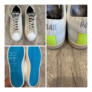 P448 Distressed Style Sneakerswith Neon Yellow Accents